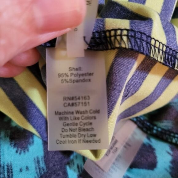 2 Bundle Ellen Tracy Dress Blue Green Black Medium Summer Cottagecore Summer - Picture 11 of 11